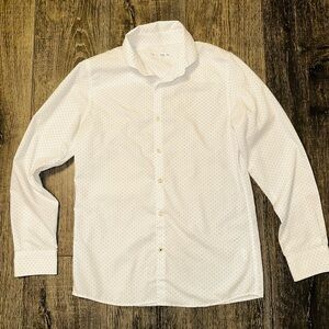 Zara  Boys Special Occasion Dress Shirt with Navy Dots